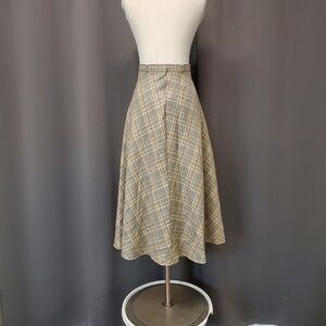 Vintage 90s Japanese School Girl  Windowpane Plaid Skirt XS